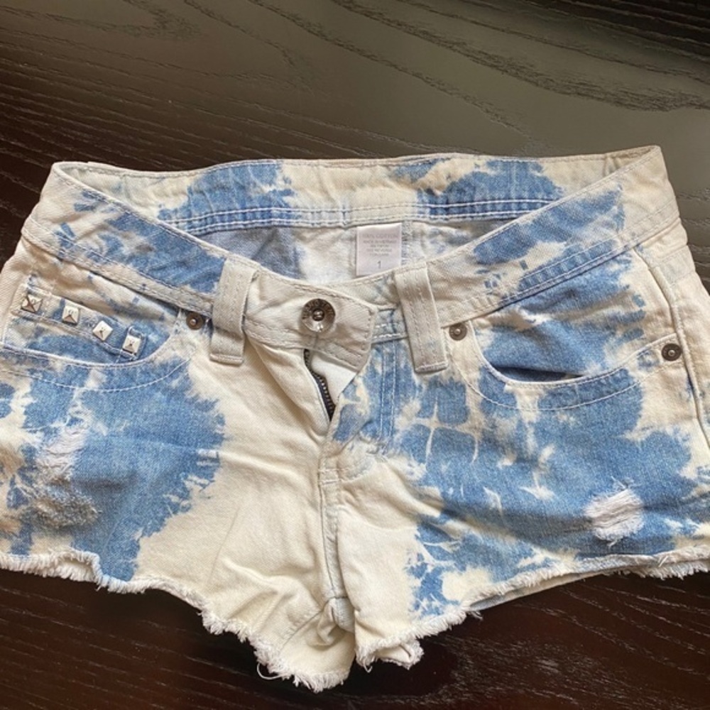 Boutique Denim Shorts Tie Dye size 1 juniors - TWO FOR $15.00 eligible